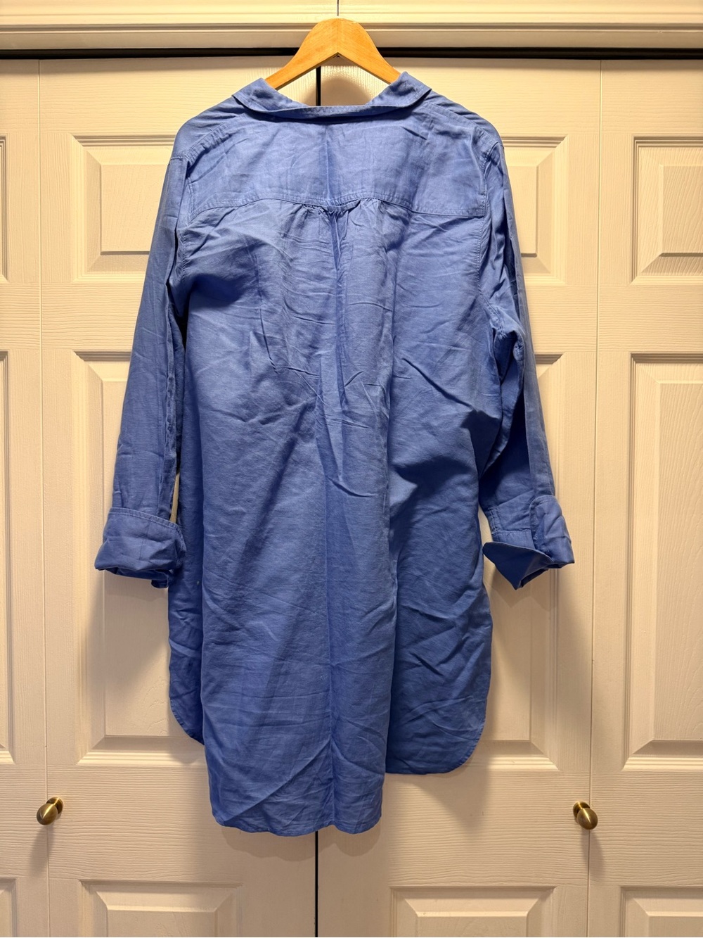 J. Crew Light Blue Mini Shirt Dress - Picture 2 of 3